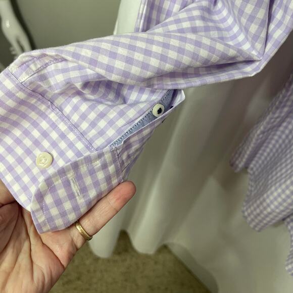 Tommy Hilfiger men's button down up shirt size 2XL xxl white purple check violet - Picture 13 of 16